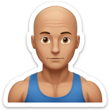 Sexy bald man sticker