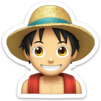 Luffy with straw hat sticker