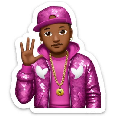 Cam'Ron, Rapper with dark pink sequin outfit sticker