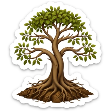 Simple sparse sapling roots sticker