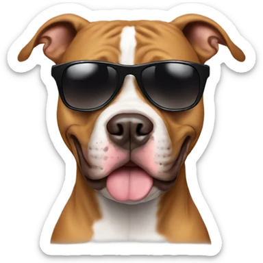 Pitbull wear sunglasses sticker