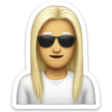 A guy with long white hear and sunglasses  sticker