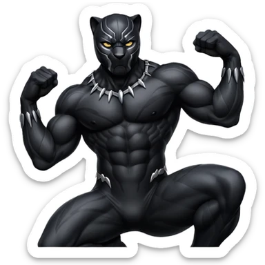Black panther doing signature pose while standing crossing his claws on his chest sticker