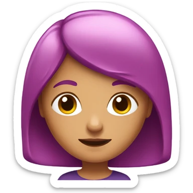 Pink hair girl with eggplant sticker