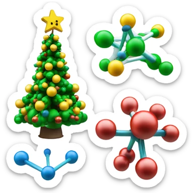3D christmas tree using chemistry molecular model sticker