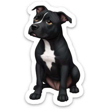 All black female Staffordshire  sticker