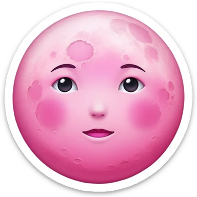 Pink Moon Emoji sticker
