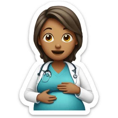 pregnant woman talking to a doctor sticker