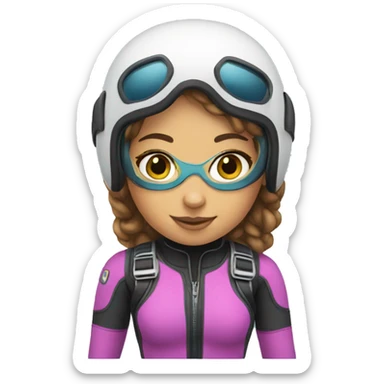 girl with skydive suit sticker