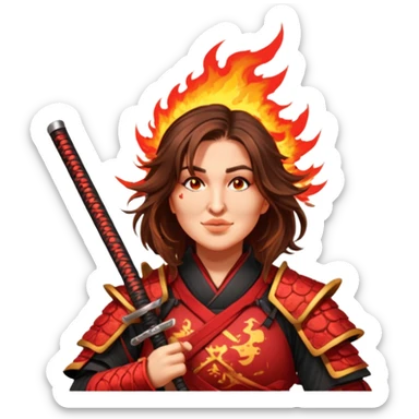 Fire-Wielding Samurai sticker