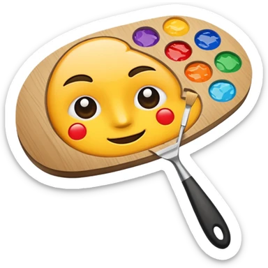 brush and palette knife sticker