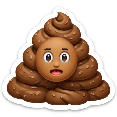Poop with no face  sticker