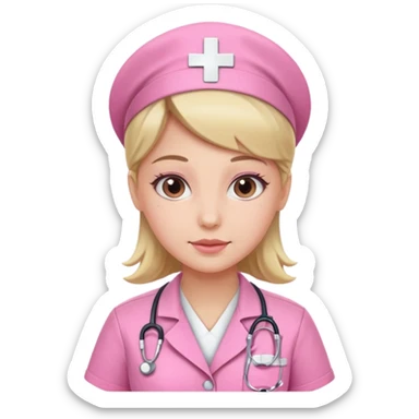 nurse with pink uniform sticker