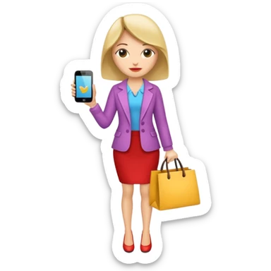 shopaholic woman sticker