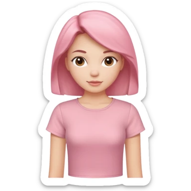 Rose-pink women’s top with short sleeves, soft fabric, gentle lighting, isolated on plain background. Complete plain, no textures. sticker