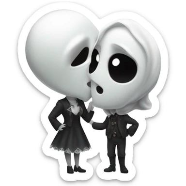Ghost kissing Mae vampire sticker