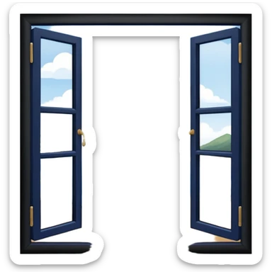 A beautiful navy open window sticker