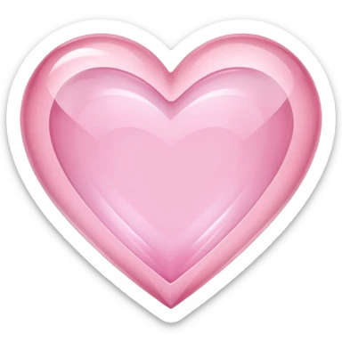 Cute pastel pink heart shaped crystal  sticker