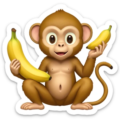 monkey eating a banana  sticker