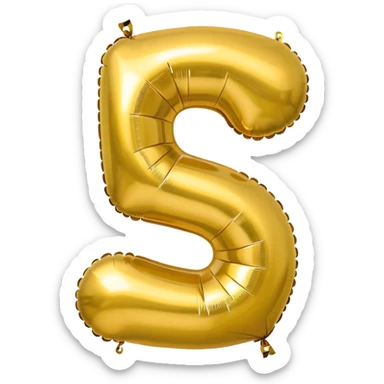 the number 2 in gold balloons sticker