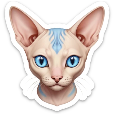 Sphynx cat with blue eyes  sticker