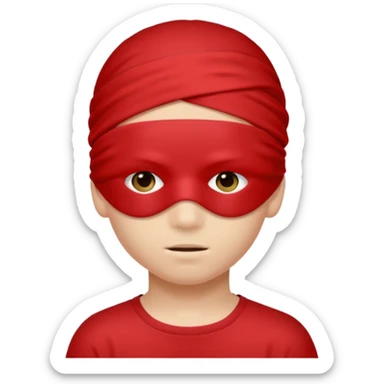 boy + red blindfold sticker