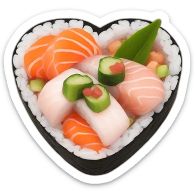 sushi heart sticker