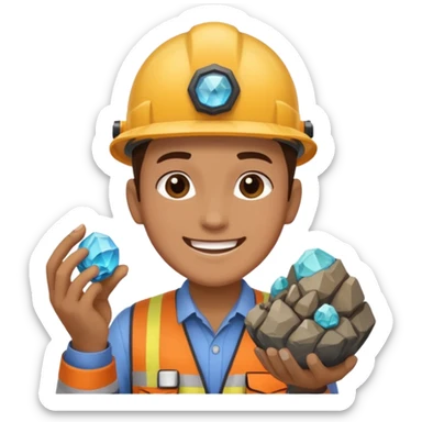 mineral rock fan geologist just face sticker