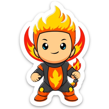 baby Jack Jack from The Incredibles with superpowers - on fire, laser eyes, and multiple forms sticker