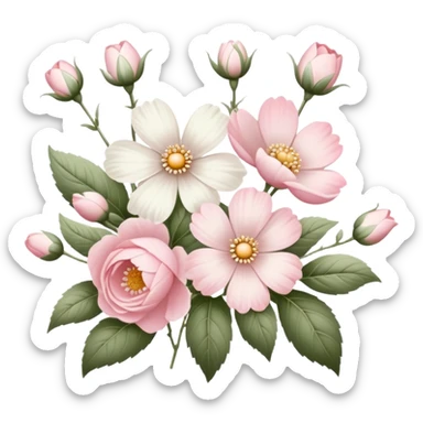 White and pink romantic vintage aesthetic  sticker