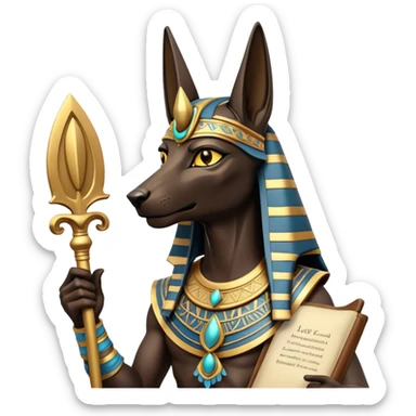 Anubis making an important announcement sticker