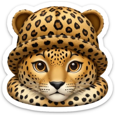 leopard print hat sticker