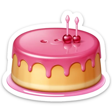 pink kawaii SPAM flan  sticker