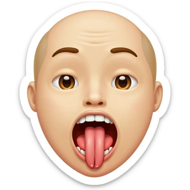 tongue hanging out of open mouth drooling  sticker