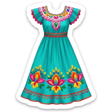 mexican patterned dress sticker