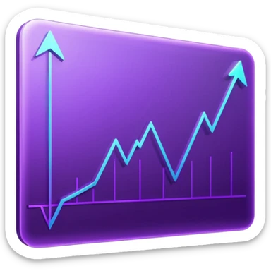 A glowing purple hologram of a line chart sticker