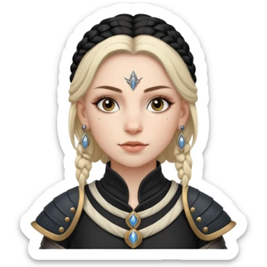 ESO female breton warrior with lashes and earrings sticker