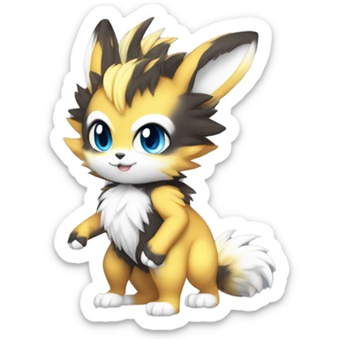 Anthro-Edgy-Gradient-Fantasy-Fur-Sona-Chibi-Shiny-Fakémon-Hybrid full body sticker