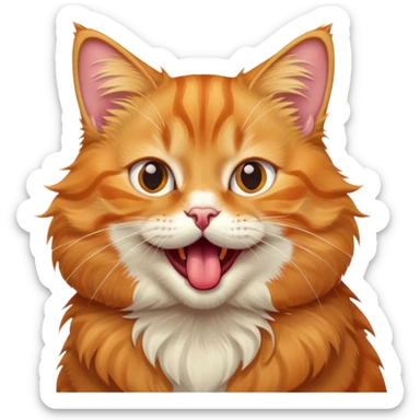 Orange tabby cat with tongue out silly face sticker