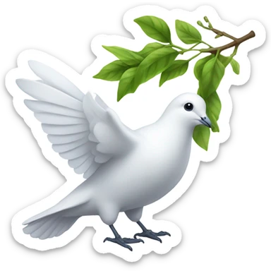The dove of peace, which holds a green twig in its beak sticker