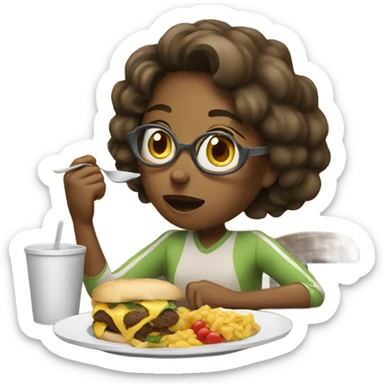 Women eating food sticker