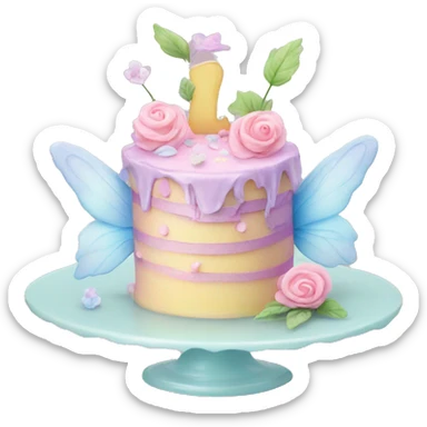 Fairy pastel cake sticker