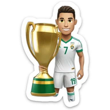 cristiano ronaldo con la copa mundial sticker
