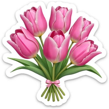 Pink tulip bouquet sticker