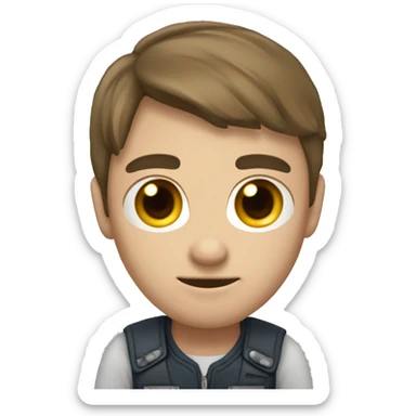 Cara de desagrado con la mano poniendo alto sticker