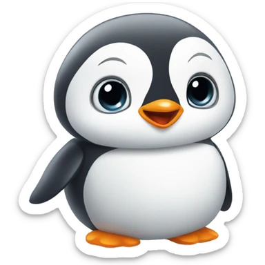 cute baby penguin as a chatbot sticker