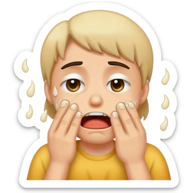 cry face with vomit sticker