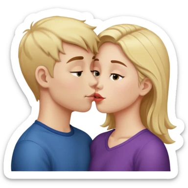 girl kissing a boy  sticker