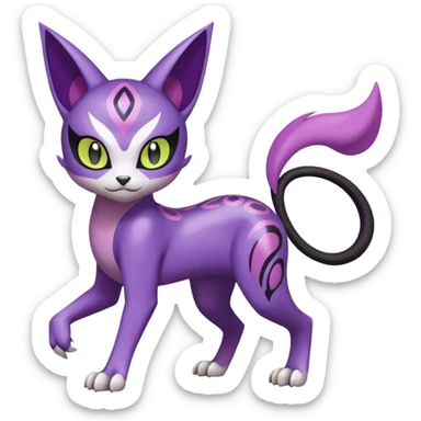 Meloetta-Noibat-Gatomon-Liepard-Pokémon-Digimon-Fakémon-fusion-hybrid-creature sticker