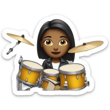 Girl drummer sticker